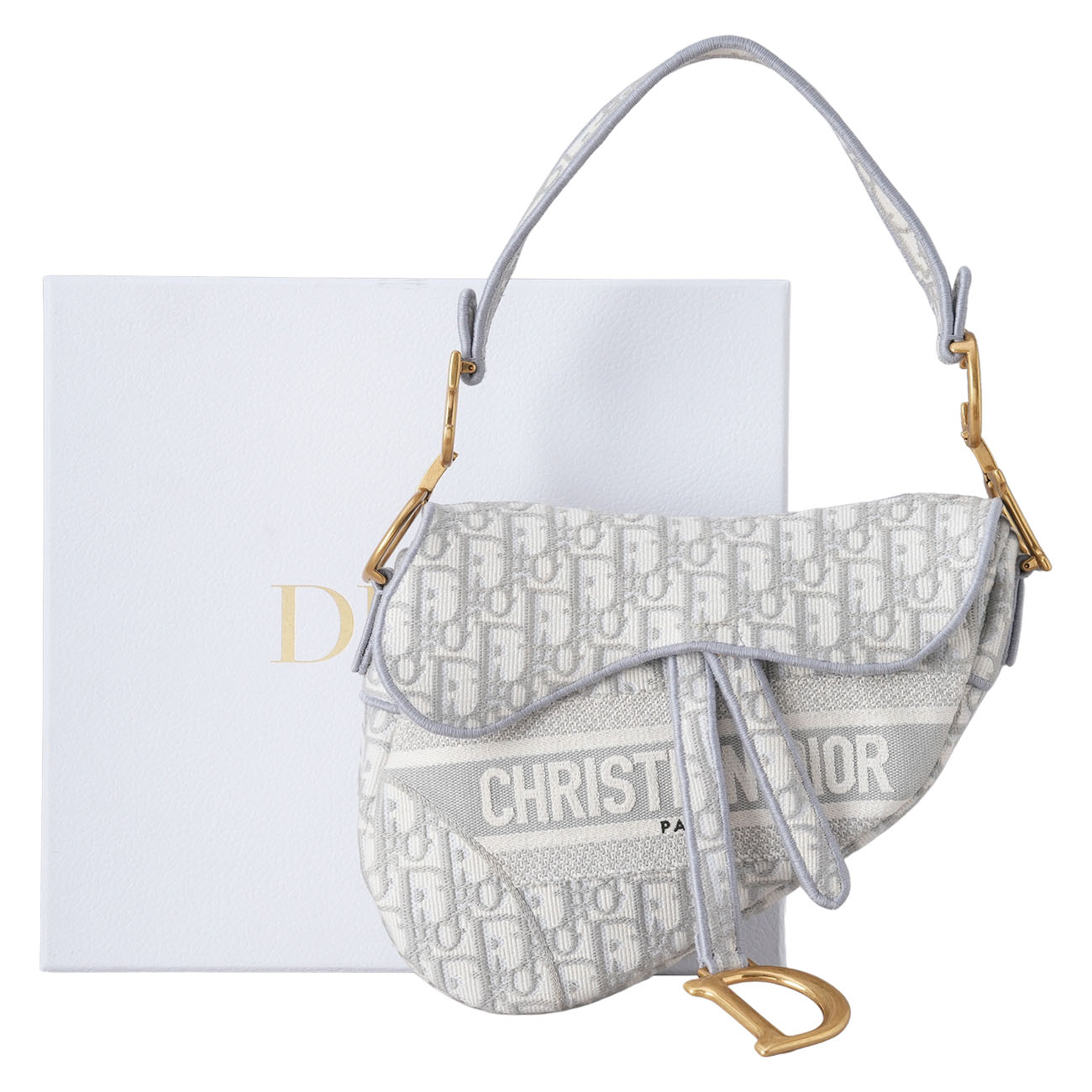 CHRISTIAN DIOR(USED)디올 오블리크 새들백 미듐
